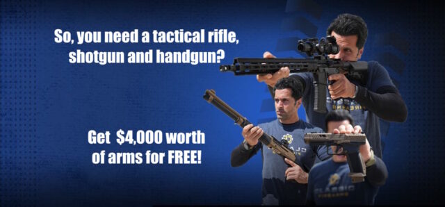 So, You Need a Tactical Rifle, Shotgun & Handgun?  Get $4,000 Worth Of Arms For Free! (Video)